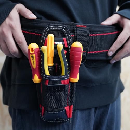 MELOTOUGH Small Tool Pouch with Belt Clip,Small Tool Holder Pouch, Min Work Organizer + Electrician Tool Pouch with Belt Clip, 2 Inch Heavy Duty Work Belt Set for Men