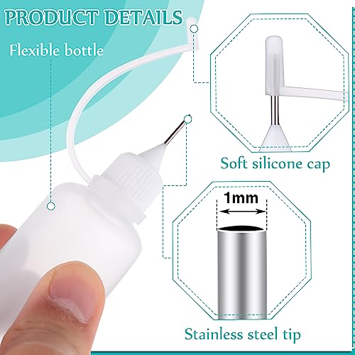 100 Pcs 30 ml/ 1 oz Precision Needle Tip Glue Applicator Bottle, White