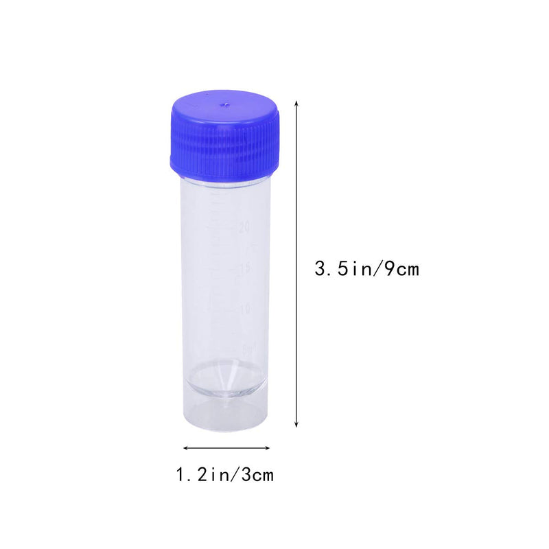 Hemobllo sample cups with screw lid samples container without label laboratory medical use 25-30ml 10 pieces