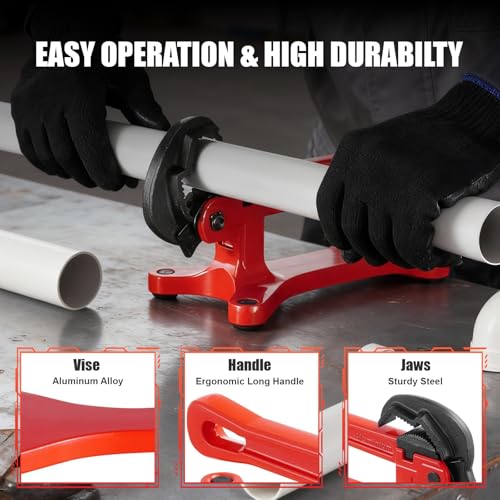 Portable Pipe Vise, Aluminum Pipe Clamp Wrench, 1/8 to 1.5 Inch