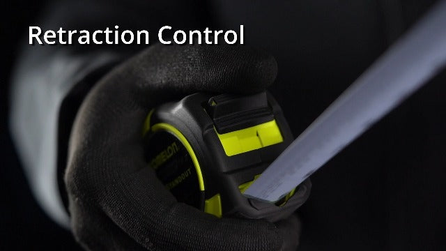 Komelon 35-Ft Contractor TSII Wide Blade Tape Measure with Backside Printing, Manual Lock, Long Standout (91435) Hi-Viz Yellow 35 FT