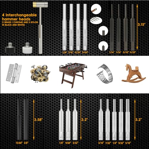 Armorers Bench Block Non-Slip Universal Gun Block & Professional Pin Punches, Punch Tool, Roll Pin Punch Set Punch Set with Organizer Storage Box - Complete Mechanical Repair Tool Kit