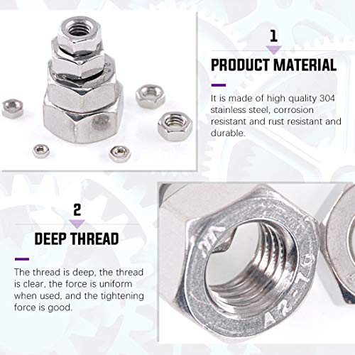 Swpeet 645Pcs Nylon Round Spacer Standoff Screw Nut for M6 Screws Prototyping and 9 Sizes Hex Nuts Assorment Kit for M2 M2.5 M3 M4 M5 M6 M8 M10 M12