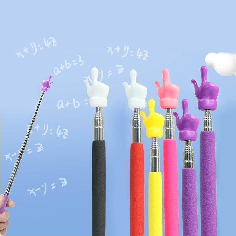 2 Pcs Telescopic Teachers Pointer, Extendable Hand Pointer Finger Teacher Pointer Stick Mini Retractable Classroom Pointer - Red