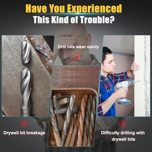 Upgrade 100 Pcs Drywall Bit, 5/32 Inch Drywall Drill Bit for Wood, Drywall Cutting Bit, Drywall Guide Point Cutting Bits, Drywall Router Bits for Use with Spiral Saw 5/32 inches