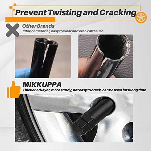 MIKKUPPA M14x1.5 Wheel Lug Nut & 2pcs 7 Point Spline Lug Nuts Socket Key Replacement for Chevy Silverado 1500 2500, GMC, Ford, Ram, Aftermarket Wheel