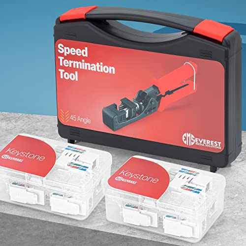 Everest 45Term - 45° Angled Speed Termination Keystone Tool Set White CAT6