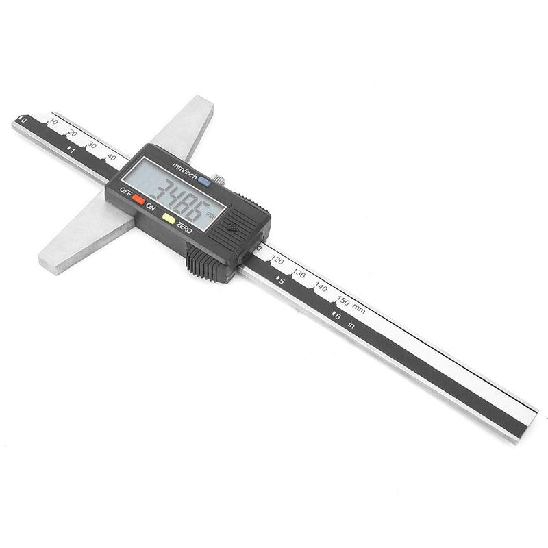 6 Inch Digital Depth Gauge Stainless Steel Digital Height Gauge Electronic Depth Measuring Caliper Ruler with 0-150 mm Measuring Range 0.01 mm Precision for DIY Measurements