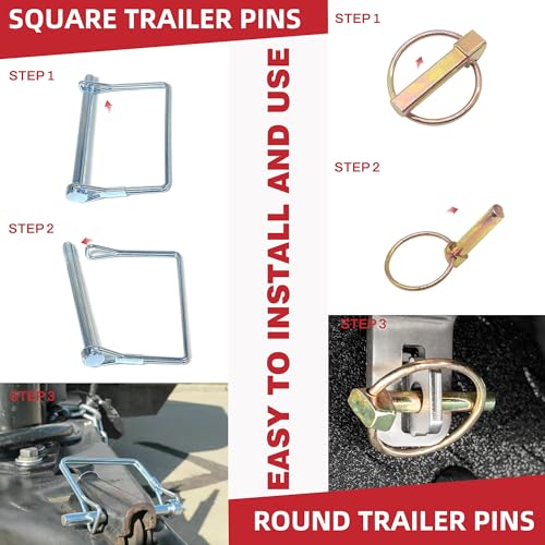 AMUNOK 279Pcs Heavy Duty Carbon Steel Pin Assortment, Hitch Lock & R-Clip Assorted Pins x 279 18 Sizes