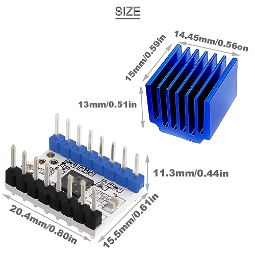 6 pcs TMC2208 V1.2 3D Printer Stepper Motor Driver Module Adjustable with Heat Sink screwdriver for 3D Printer Controller Mother Boards Reprap MKS Prusa i3 Ender-3 Pro