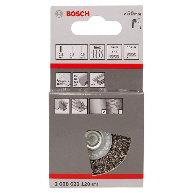 Bosch 2608622120 Wire Wheel, Silver, 50 mm