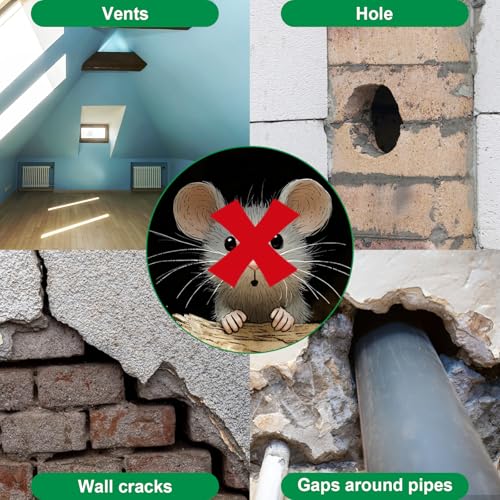 15 Pack 2.4" x9.8 ft Steel Wool for Mice Control - #3 Steel Wool Fill Fabric DIY Kit - Coarse Wire Wool Hardware Cloth - Gap Blocker Keep Mice Away from Holes, Siding, Pipeline, Vents in Garden Garage