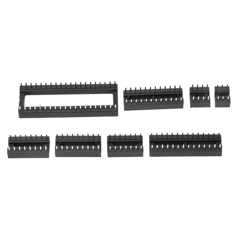 Sockets Solder 122 Pcs IC Socket Adapter Electronic Component Connector Pitch Double Row Assortment Kit for Experiments and DIY Projects DIP-8 6 14 16 18 24 28 40Pins 2.54mm