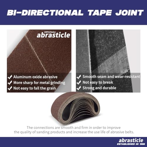 18 Pcs 3 x 24 Inch Assorted Aluminum Oxide Sanding Belt - 60/80/120/150/240/400 Grit 3x24(18pcs)