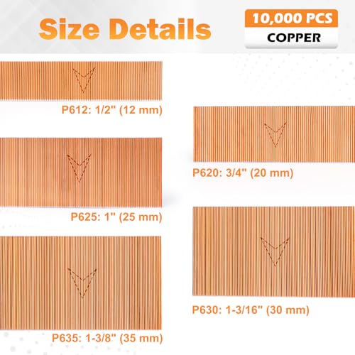 P612 23 Gauge 1/2-Inch Pin Nails × 10,000PCS with P625C 23 Gauge Pin Nailer