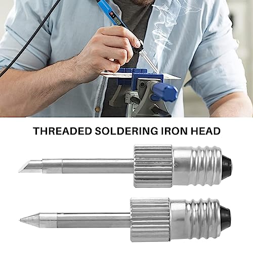 Jevina 3 Pieces Brass Soldering Tips USB Soldering Iron Head Welding Tips for Soldering Stations with E10 Interface