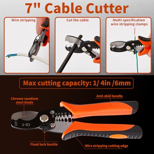 3-Piece Bolt Cutter Set, 14" Wire Cutters Heavy Duty 8" Mini Bolt Cutters