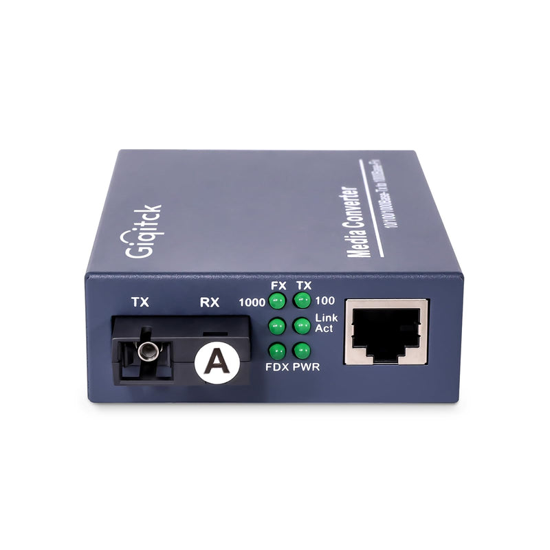 A Pair 1.25G/s Bidi Gigabit Media Converter, 10/100/1000Base-Tx to 1000Base-FX Fiber Ethernet Coverter, Singlemode SC Bidi Transceiver TX1310nm/TX1550nm, 10Km BIDI 10KM, SC x1pair