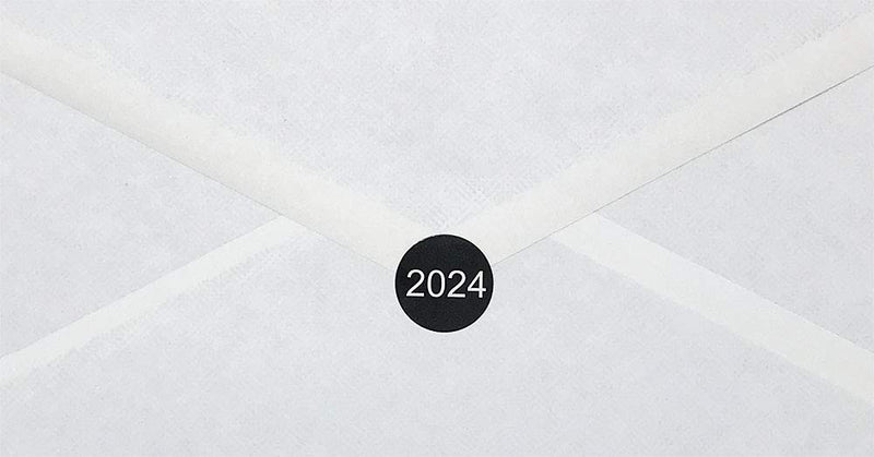 InStockLabels 2024 Year Stickers (Black) - 0.75", 500 Round Stickers Per Roll – Round Labels for File Folders, Sticker Labels for End of Year Organization, Circle Stickers for Office & Home Use
