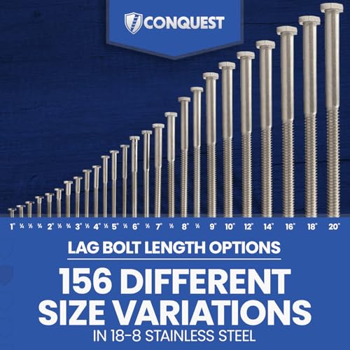 Conquest Lag Bolts 5/8" x 3-1/2" 5/8"-5 x 3-1/2" 10