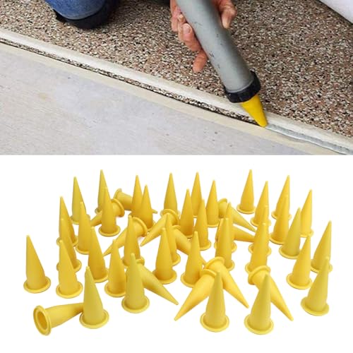 50pcs Caulking Nozzles Cone Nozzle Glass Glue Tips Plastic Fine Tip Reusable Nozzle Applicator Finishing Tool for Sealant Glue