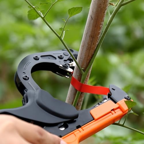Lightweight Plant Tying Machine Tool with 10 Rolls Tapes & 10000 Staples for Tomatoes, Grapes, Cucumbers, Peppers & Vining Vegetables - Reduces Hand Fatigue for Gardeners & Farmers