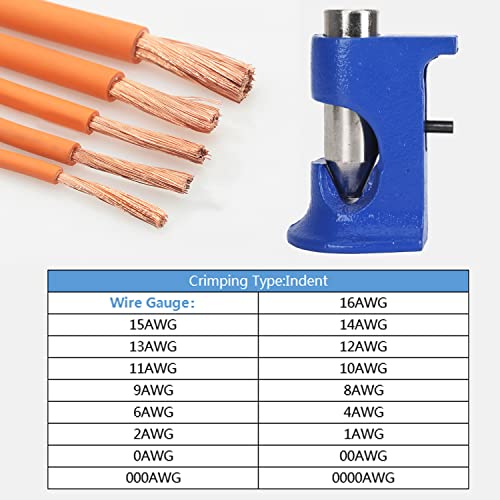 Hammer Lug Crimper Tool, Solid Hammer Crimper for Battery and Welding Cables 16 AWG TO 4/0 Wire Gauge (Blue) Blue