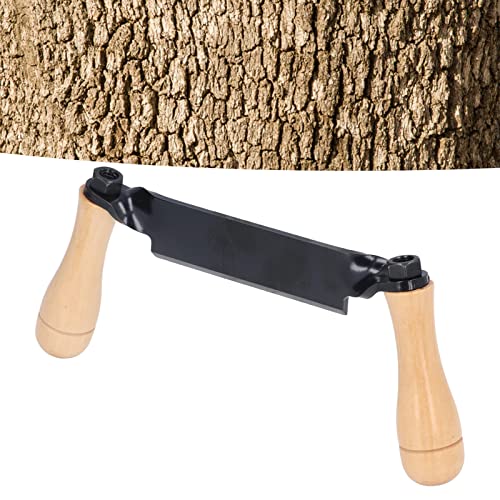 Draw Knife, Tungsten Steel Straight Draw Shave Tool Knife, Bark Peeler Durable Shaving Knife Woodworking Debarking Hand Tool for Fence Post, Logs(8in)