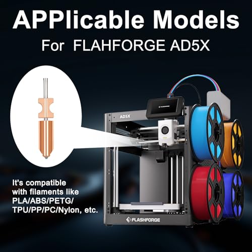 2pcs Upgraded 0.6mm Hotend Nozzles Kit for AD5X Quick-Detachable Nozzle Extruder Quick Release Nozzle Heater Block Throat Tube