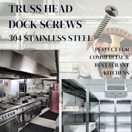180 Piece Truss Head Stainless Steel Screw Set for Commercial and Restaurant Kitchen Marine Grade 10 x 1-1/4 Inches SS 180