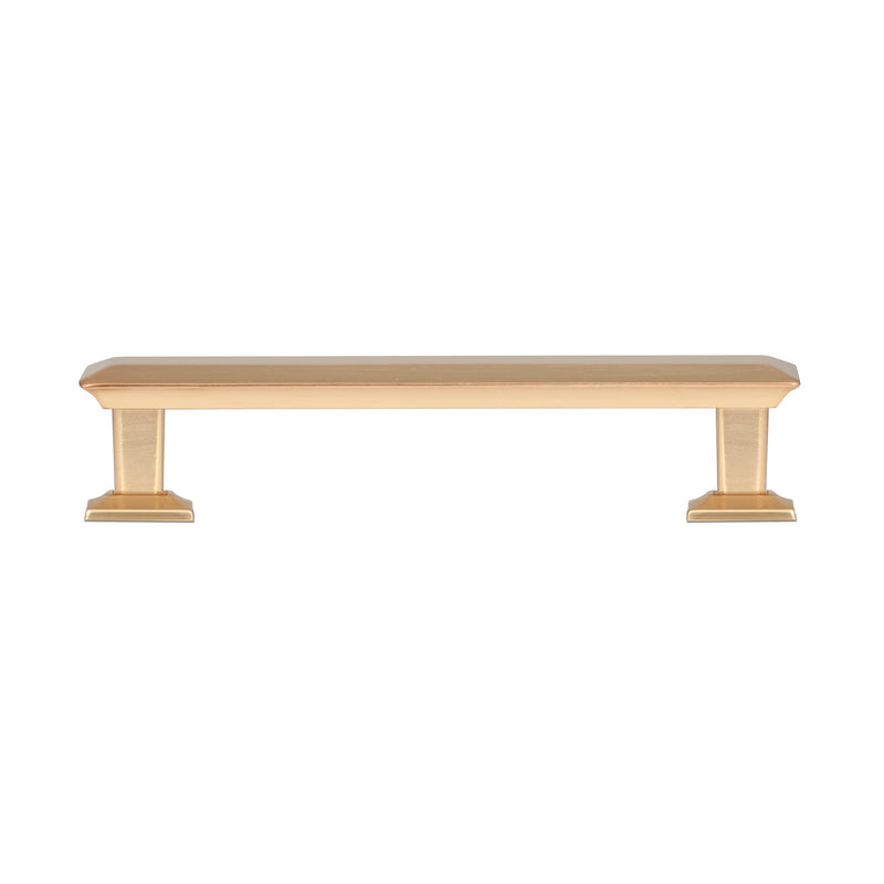 Southern Hills 5pc Gold Pulls for Cabinets - 4" Screw Spaced Handles for Cabinets and Drawers - Kitchen, Dresser Drawer Handles - Brushed Gold Cabinet Pulls