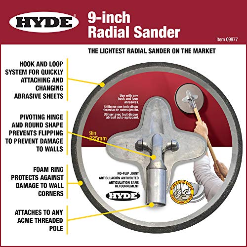 Hyde 09977 Radial Sander and Richard 92067 4 Liter Heavy Duty Jumbo Plastic Tray Bundle 9977 9" Radial Sander Sander + Jumbo Plastic Tray 91/2", 4Liter