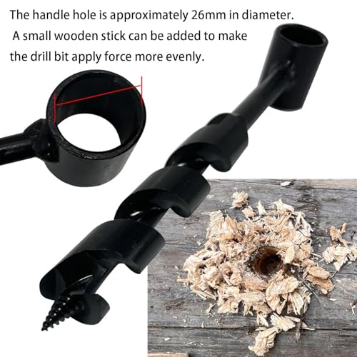4PCS Heavy-Duty Steel Scotch Eye Hand Auger Bits – Manual Wood Drill for Bushcraft, Camping, Hiking & Woodworking