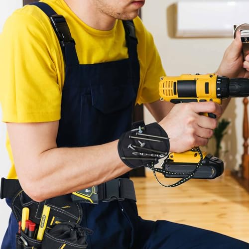 MELOTOUGH Impact Holster 3-in-1 Drill Holster Combo with Magnetic Wristband,Tool Belt Drill Holder with Bit Pouch,Quick Release Tool Belt 1.5 Inch Web Work Tool Belt with Heavy Duty Metal Buckle