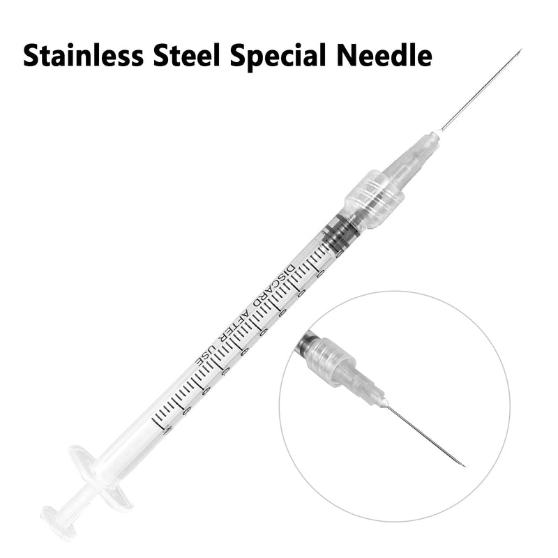 100pack-1ml Luer lock Syringes with 27Ga(0.5inch)Needles, Individually Packaging Disposable Plastic Syringes and Needles for Scientific Labs, Industrial, Animal and Pet Supplies (1ml27ga100pack) 1ml27ga100pack