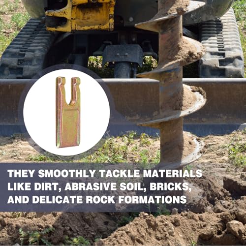 5 Sets Spiral Drill Teeth 35 Size with Rubber Strips, for Digging Crumbly Rock, Soil, Bricks and More 5