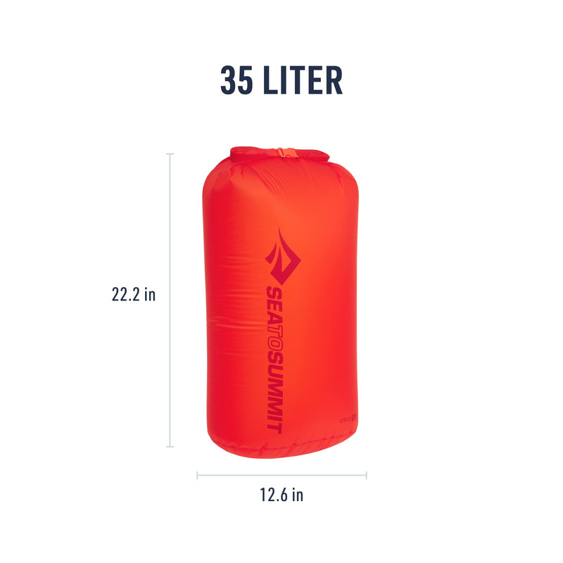 Sea to Summit Ultra-Sil Dry Bag, Ultralight Waterproof Dry Storage Spicy Orange 35 Liter