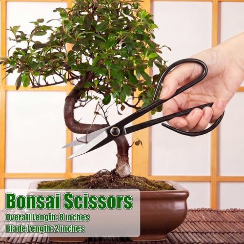 7-piece Bonsai Pruning Tool with Bag, Includes Knob, Concave, Root Cutter, Leaf Bud Scissors, Wire Cutter, Pliers and Tool Bag for Gardening, Horticulture Pruning and Care