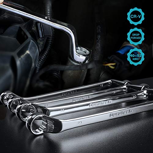 DURATECH 9-Piece Offset Box Wrench Set, Metric, 6mm-23mm 6mm to 23mm Silver