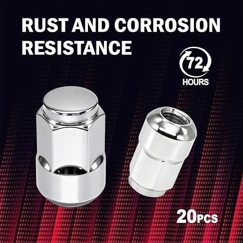 M12x1.5 Lug Nuts - Replacement for 2006-2024 Honda Civic2006-2024,1997-2024 CR-V, 2003-2024 Accord, 2016-2024 HR-V - Closed End Chrome Lug Nut 20-Piece Set