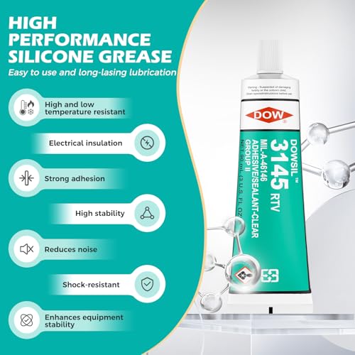 3145 RTV 90ml 3oz High Temperature Waterproof Sealed Electronic Fixed Clear Adhesive Mil-A-46146 Electrical Battery Board Housing Moisture Sealing Non Flow