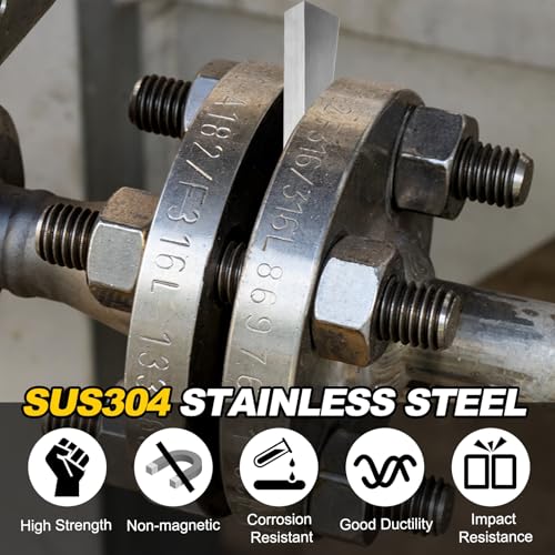 HARFINGTON 2Pcs Stainless Steel Flange Wedge, 1-3/16" x 13/16" x 7-7/8" Metal Right Angle Wedge Shim Spreading Flange Triangle Pipefitting Welding Underpinning Tool for Lathe Milling Machine 1-3/16" x 13/16" x 7-7/8" 2