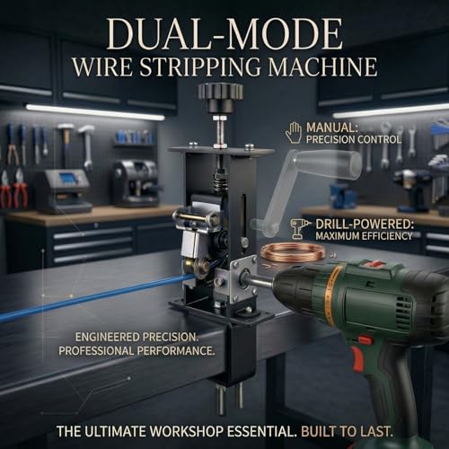 Wire Stripper Machine,Wire Stripping Machine,0.06-0.7" Manual&Drill Powered Copper Wire Stripper With 2 Spare Blades And No-drill Fixing Clip,Wire Stripping Tool for Scrap Copper Recycling&DIY