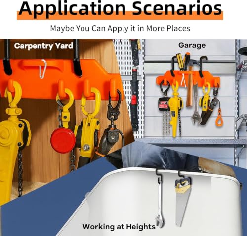 Lineman Tool Board, Line Work Tools Organizer, including 2PCS 3" and 2 PCS 4" Aerial Bucket Hooks, Truck Hook Bucket Organizer, for Trucks Tool and Lineman. Orange