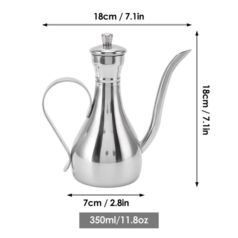 Olive Oil Dispenser, 11oz/350ml Stainless Steel Oil Dispenser Non Drip Leak Proof Pouring Oil Pot Vinegar Pot Soy Sauce Bottle, Oil Storage Can Container for Home Kitchen