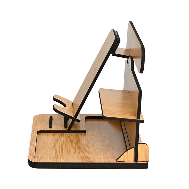 Gkd Desk Organizer & Docking Station (6 In 1) With Mobile Stand Gift For Him Gift For Husband Gift For Brother Table Organizer (Bamboo) Gift Kya De (Eco Friendly)
