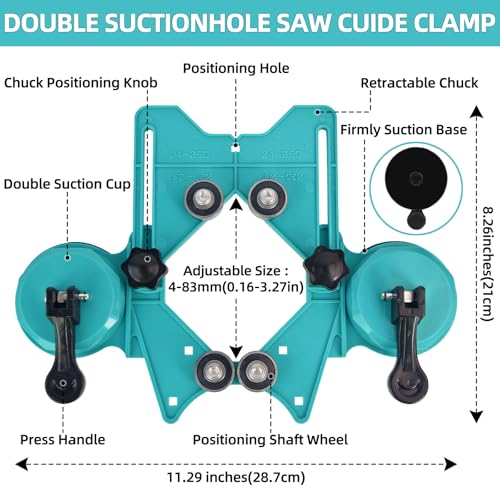 20-Piece Vacuum Brazed Diamond Hole Saw Kit with Guide, 6-50mm 6mm to 50mm 20