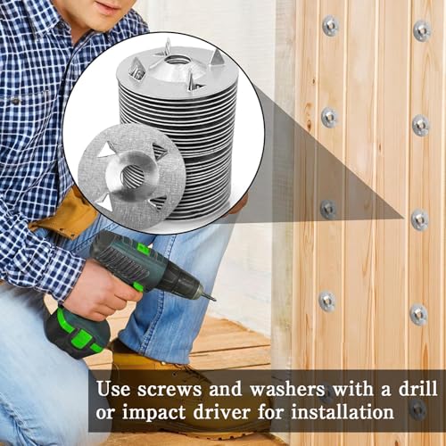 320 Pcs Fastener Kit with 1-1/8 Inch Stainless Steel Washers and Galvanized Steel Screws Hardware Installation Board Set for Fixing Fastening (Pack of 2) 1.13 inches (Pack of 2)