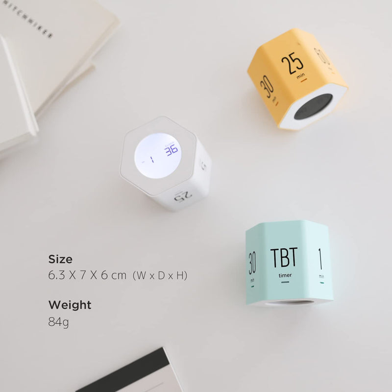 Mooas Multi-Hexagon Clock Cube, Digital Clock, Pomodoro Timer with Backlight 12/24H Count up & Countdown, Flip Timer, Various Time Presets - Ideal for Classroom, Gym, Office (Yellow) Yellow
