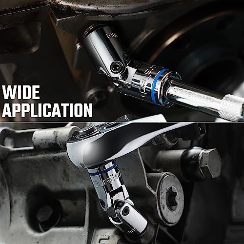 DURATECH 3/8" Drive Universal Joint Socket Set, 10-Piece, Metric, 10mm-19mm